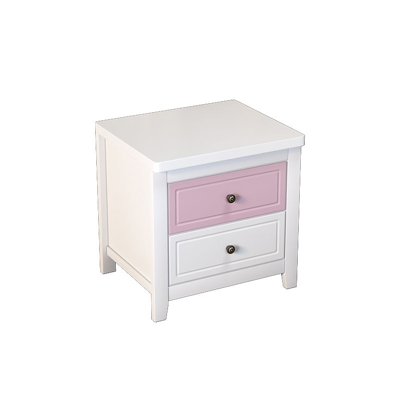 Modern 2-Drawer Storage Nightstand 20 Inch H Imitation Wood Legs Included Night Table