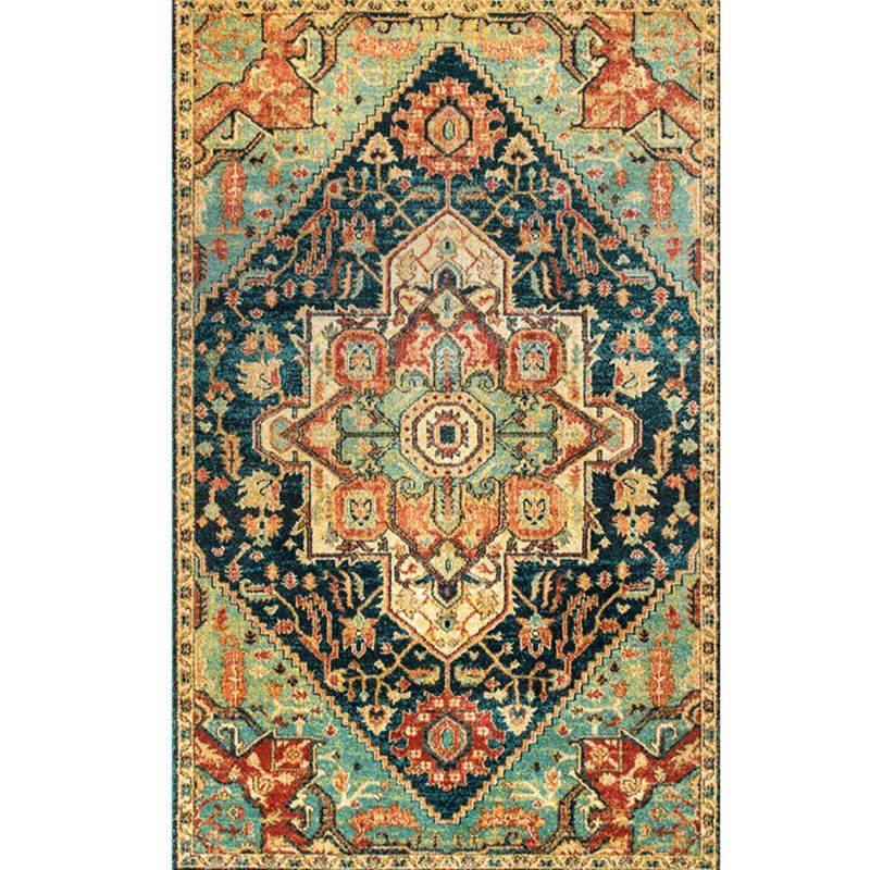 Mid-Century Modern Home Decoration Carpet Medallion Print Polyester Area Rug Washable Indoor Carpet