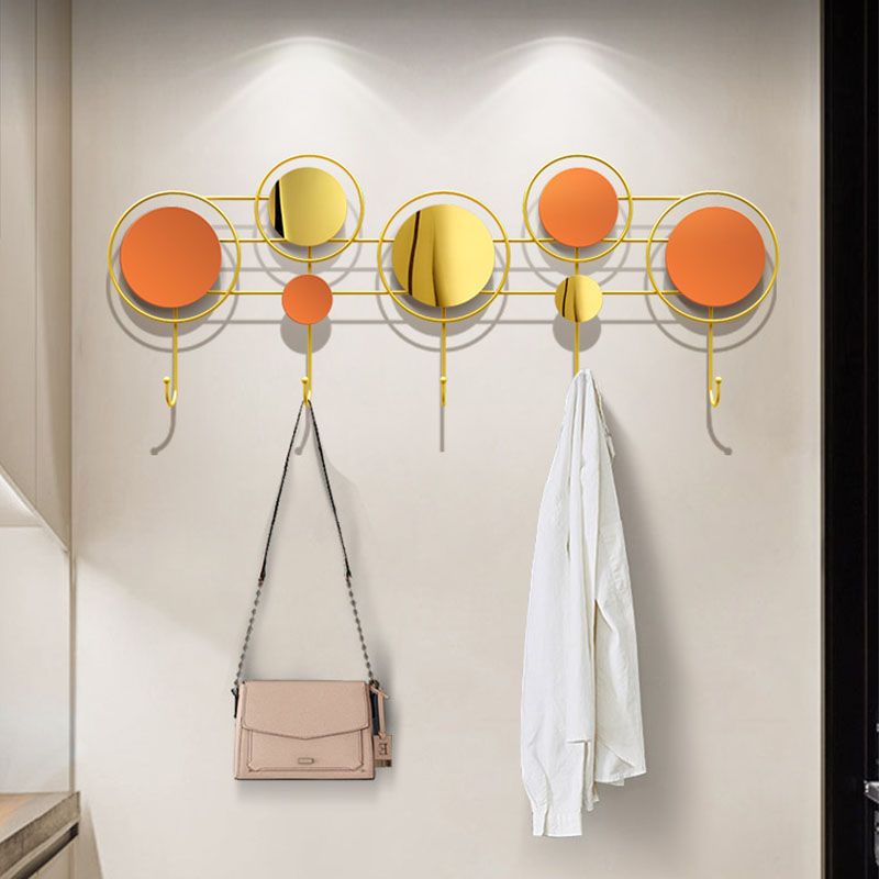 Contemporary Stainless Steel Coat Hanger Wall Mounted Orange Coat Rack