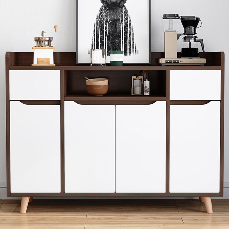 Modern Style Kitchen Sideboard Engineered Wood Sideboard with Open Storage