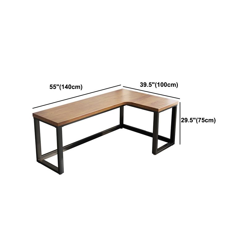 Pine Solid Wood Working Table Industrial Style L-shape Office Table