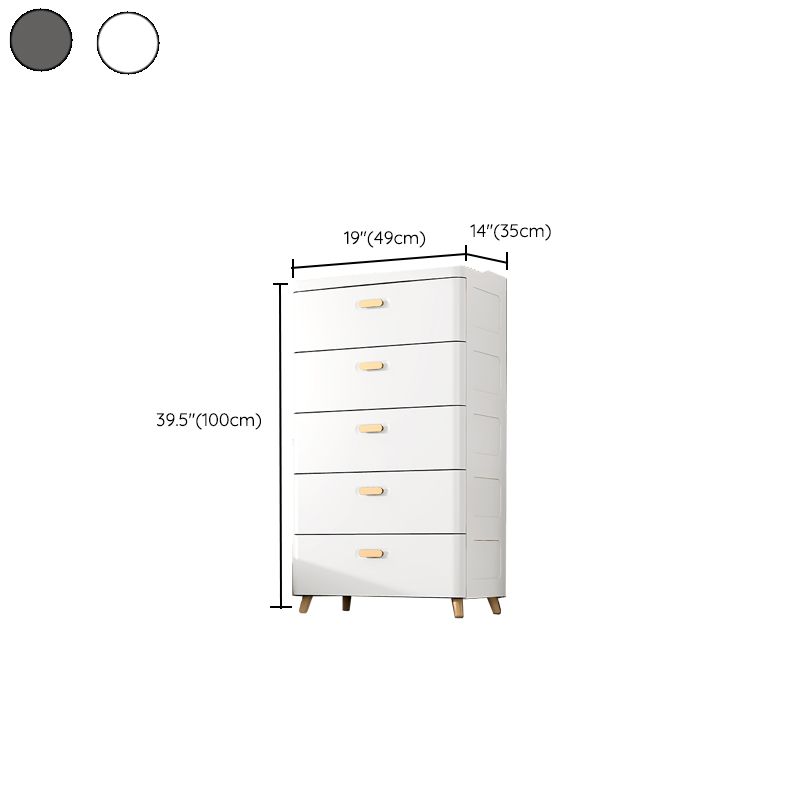 Modern Plastic Vertical Kids Dresser Set with Drawers for Bedroom