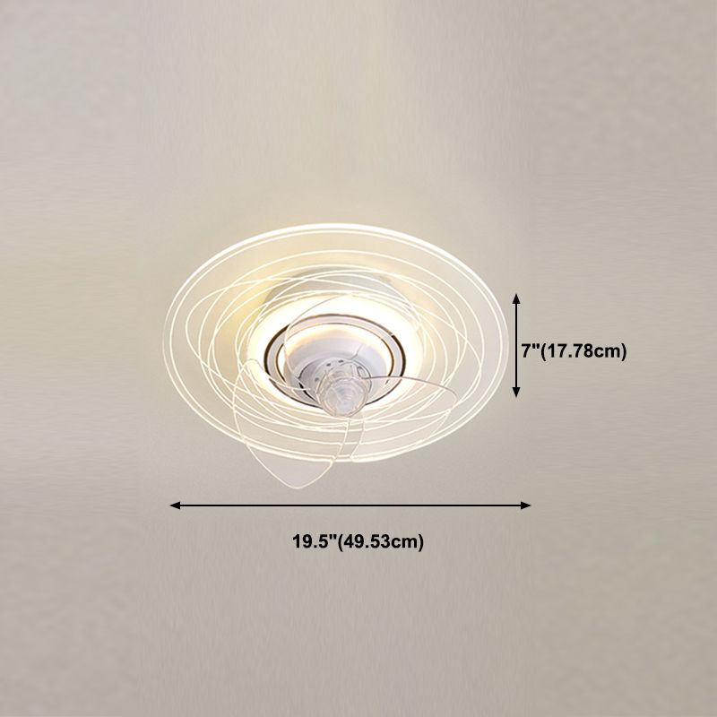 Metal Round Ceiling Pendant Modern Style 1 Light LED Fan Light for Living Room