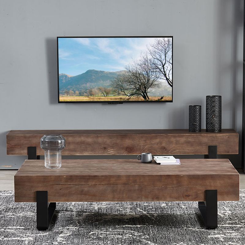 Wooden TV Media Console Industrial Stand Console for Living Room