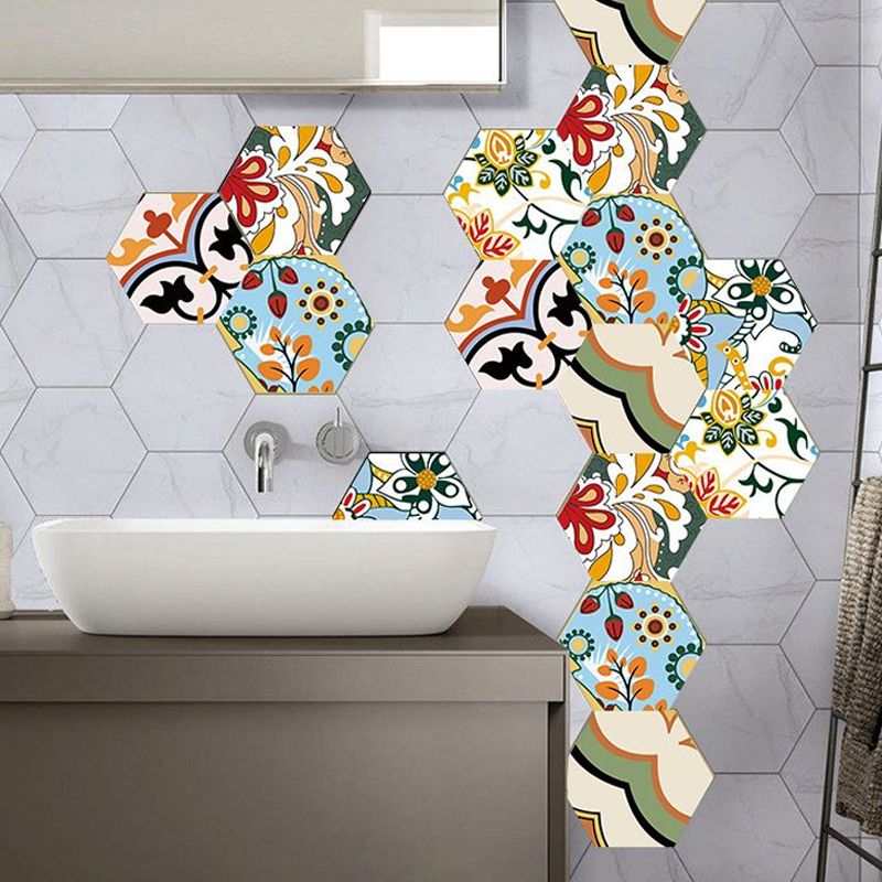 Boho Butterfly and Flower Wallpaper Panel Yellow-Green Self-Stick Wall Decor for Kitchen