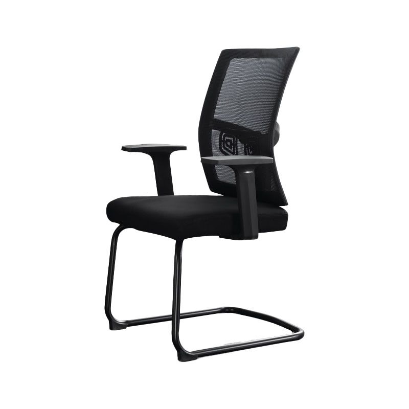 Modern Fixed Arms Office Chair No Wheels Upholstered No Distressing Desk Chair