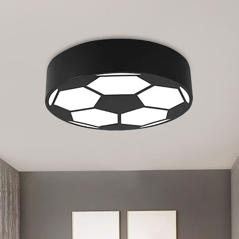 Rood/Geel/Blauw Voetbal Flushmount Children-Style LED Metal Flush Plafond Lamp met Acryl Schaduw