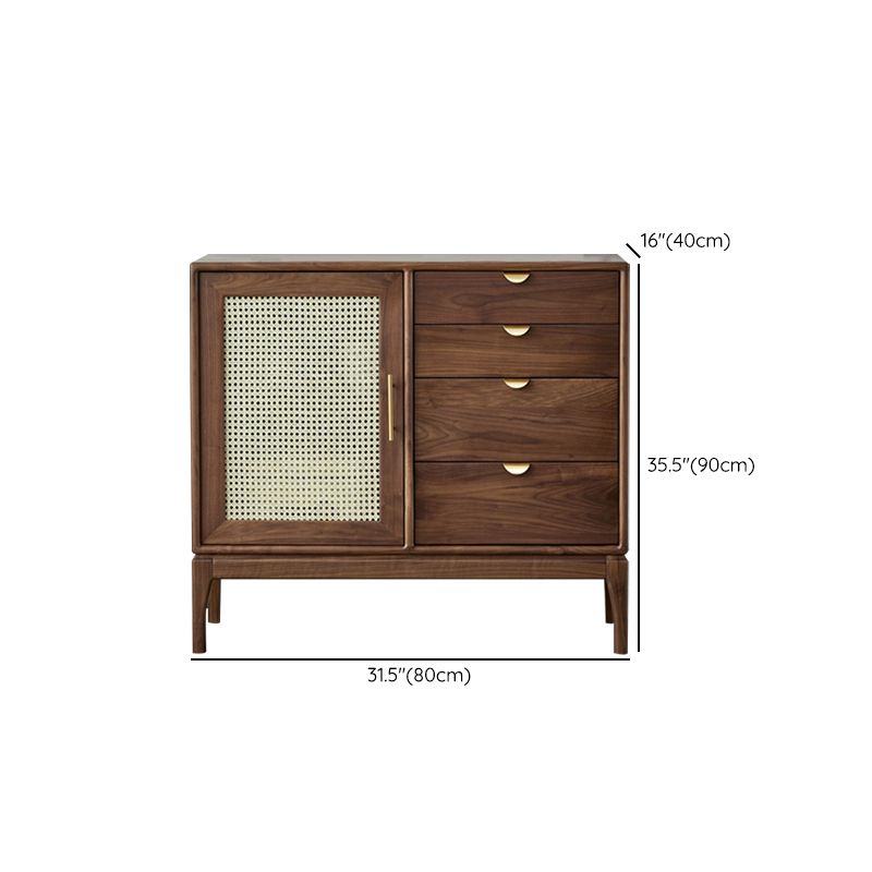 Contemporary Style Solid Wood Sideboard Cabinet with Cabinet and Drawers