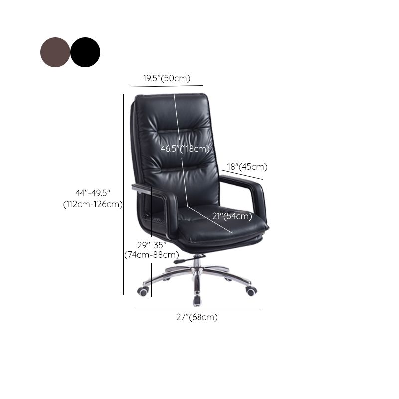 Modern Office Chair Padded Arms Desk Chair Adjustable Seat Height with Wheels