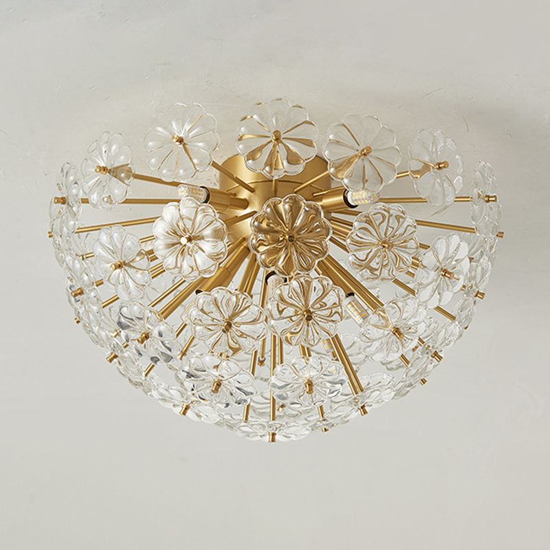 Sputnik Flower Modern Style Flush Mount Crystal Ceiling Light for Bedroom