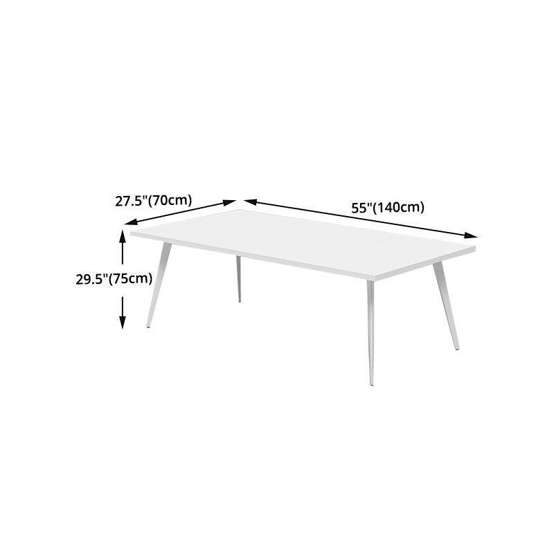 Contemporary Manufactured Wood Office Desk Rectangular Desk with Metal Legs