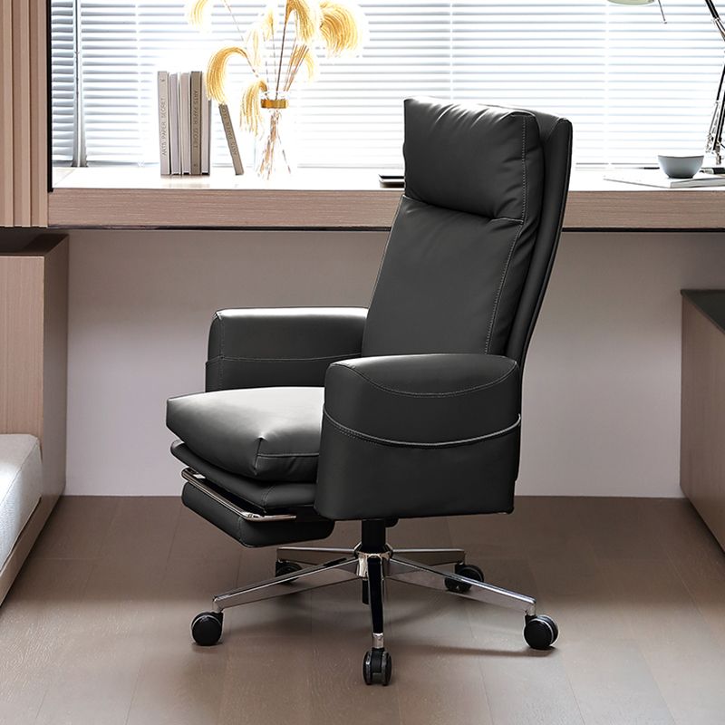 Modern Fixed Arms Managers Chair Height-adjustable Chair with Wheels