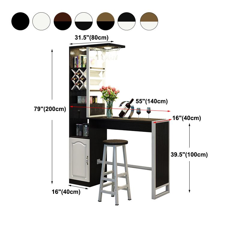 Contemporary Bar Dining Table Rectangle Bar Dining Table with Trestle Base