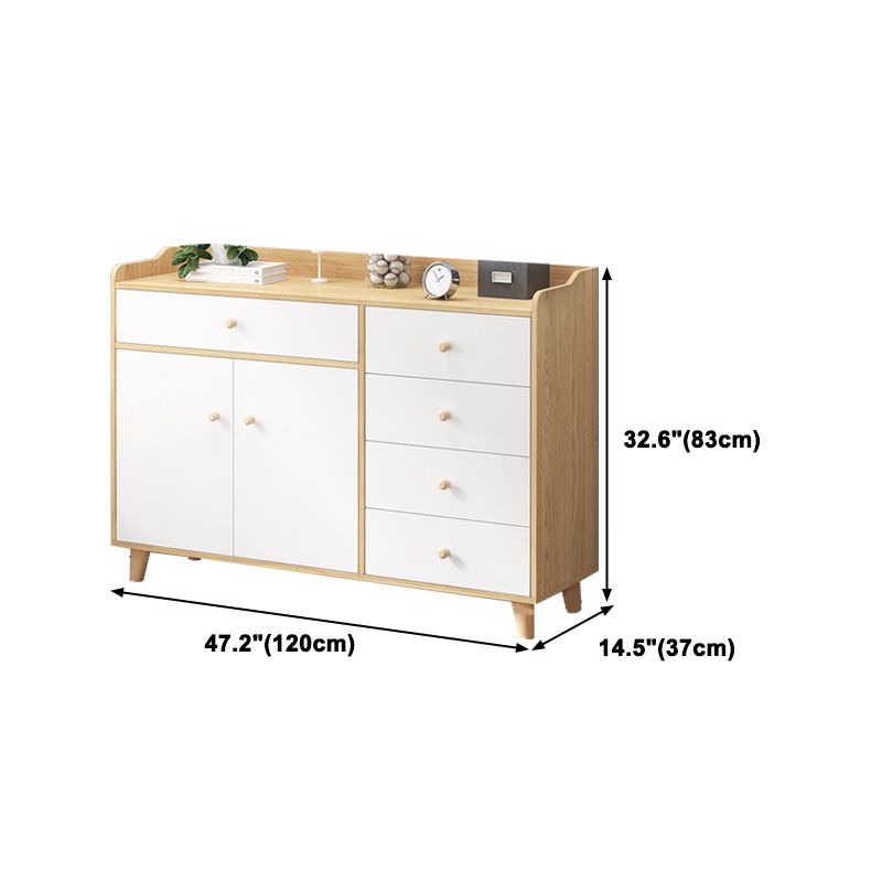 14.5 " D White Storage Chest Dresser Modern Style Storage Chest with Drawers and Doors