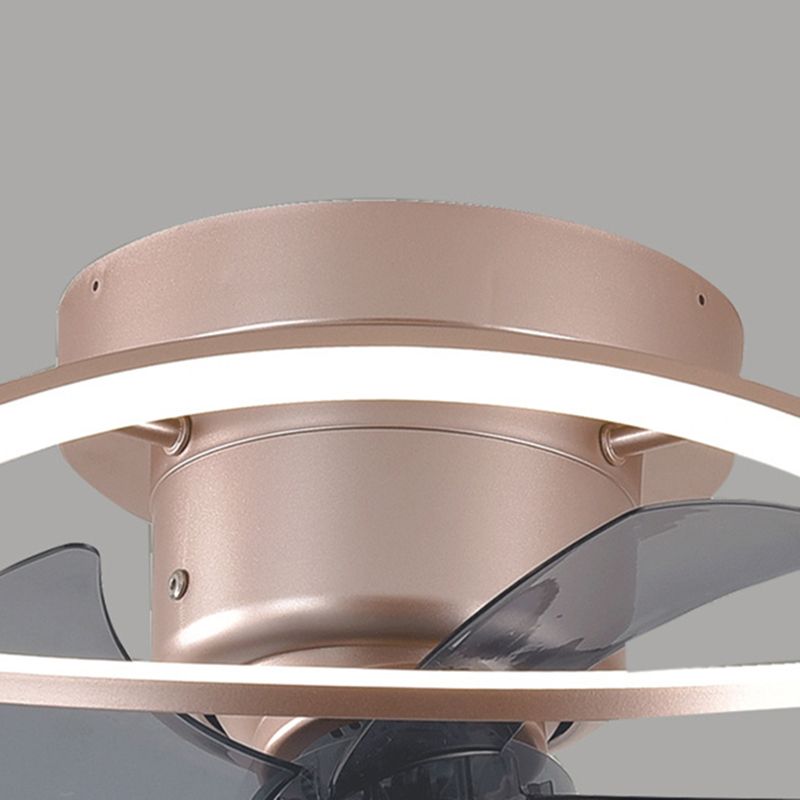 Metal Round Shape Ceiling Fans Light Modern 2-Lights Flush Mount Ceiling Fan Light