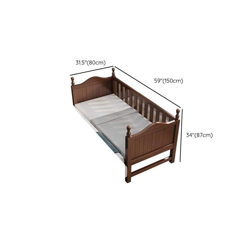 Espresso Wood Baby Crib Traditional Crib Nursery Bed with Guardrail