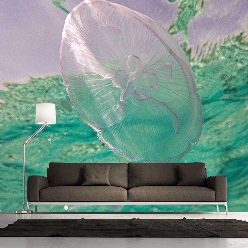 Undersea Creatures Mural Wallpaper Tropical Wall Covering for Sitting Room