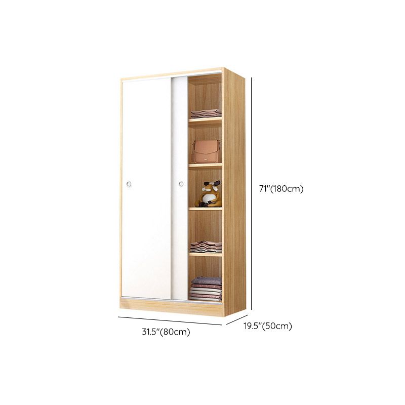 Manufactured Wood Bedroom Armoire with Sliding Barn Door Urban Wardrobe