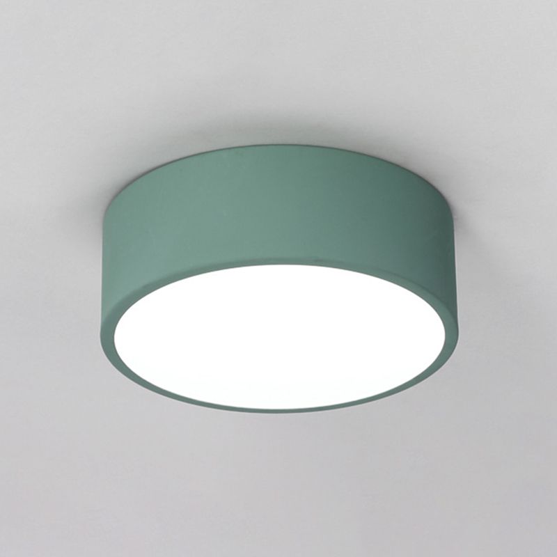 Drum Flush Mount Light Fixtures Zeitgenössische Weiße gläserne Decke Licht Armaturen für Schlafzimmer