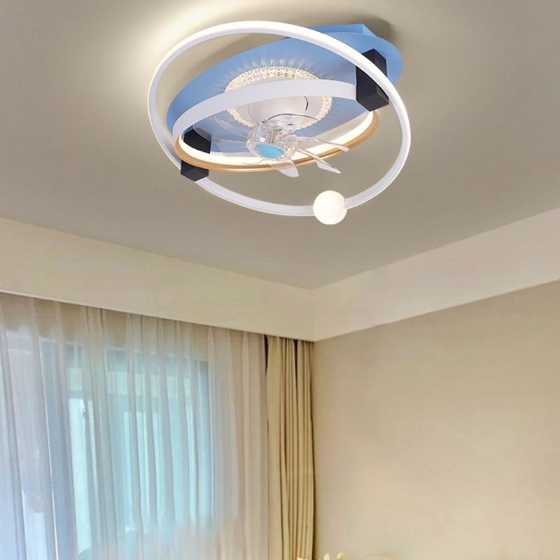 7-Blade Polish Finish Ceiling Fan LED Children Fan with Light for Room