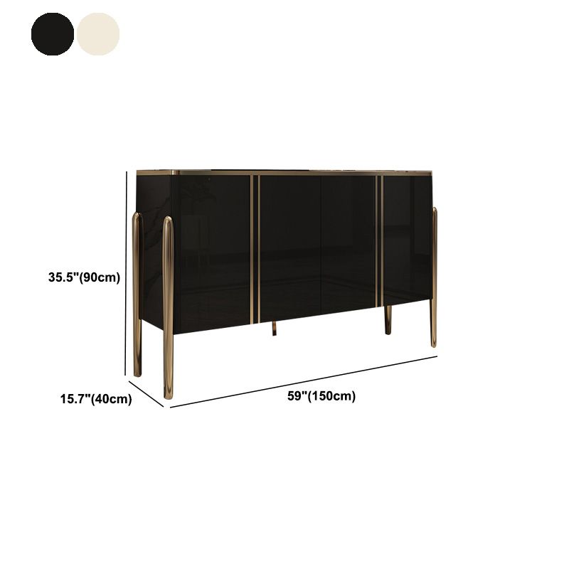 Cabinets Glam Dining Buffet Mirrored Buffet Sideboard with 4-Door