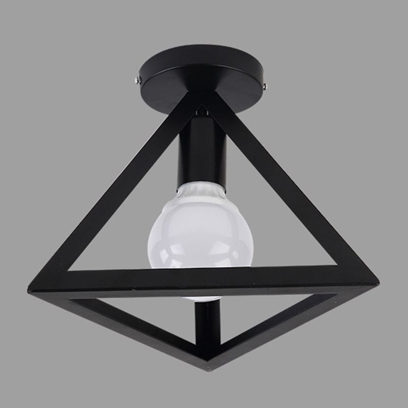 Modern Industrial Style Iron Frame Lampshade Ceiling Lamp for Bedroom