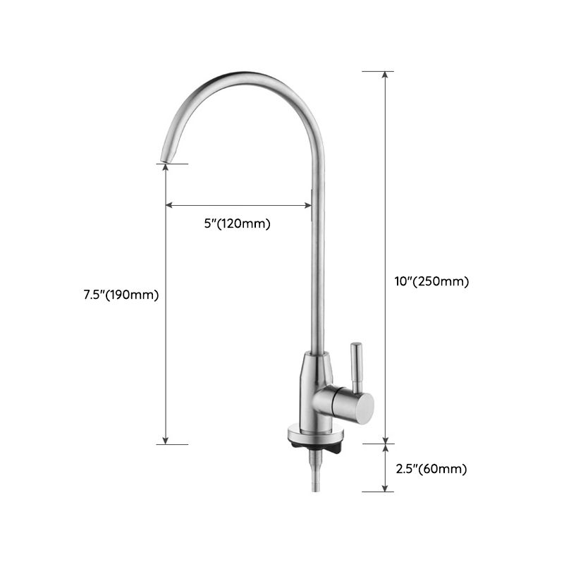 Stainless Steel Kitchen Faucet with Handle Gooseneck Standard Kitchen Faucets