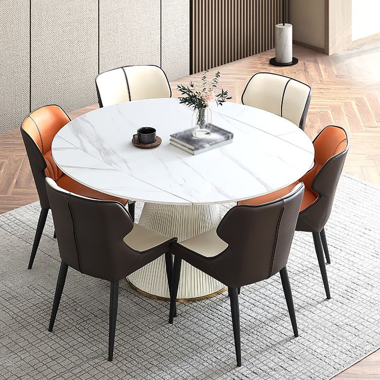 Glam 1/3/4/5/7 Pieces Dinette Set with Sintered Stone Top PU Leather Dining Table Set