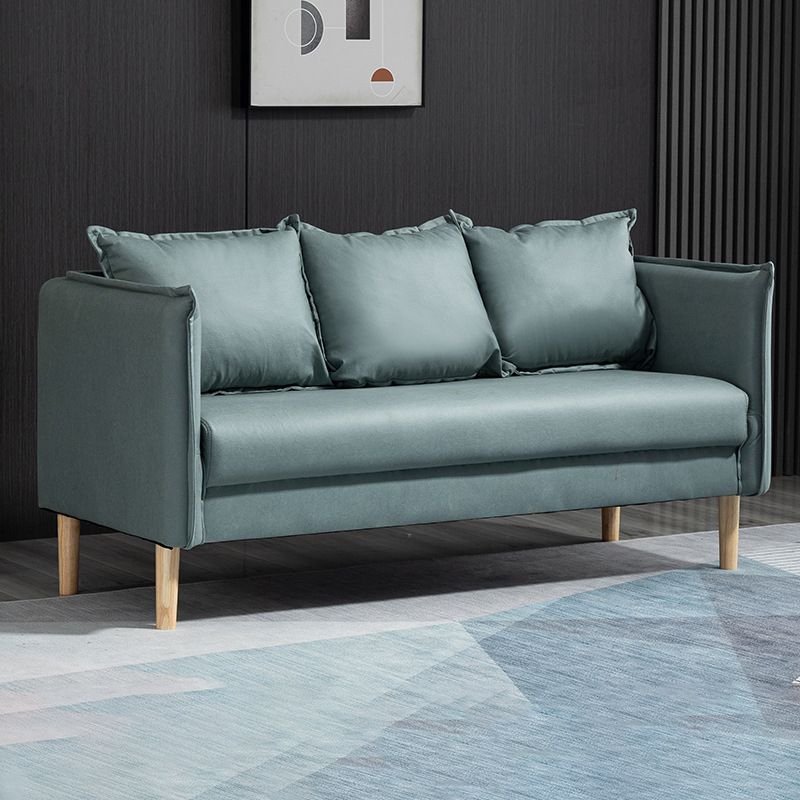 Contemporary Three Pillow Back Sofa with Tuxedo Arm for Apartment