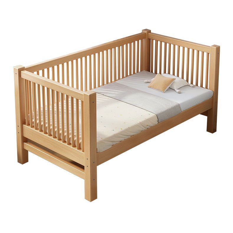 Solid Wood Kids Bed No Theme Natural Toddler Bed with Mattress