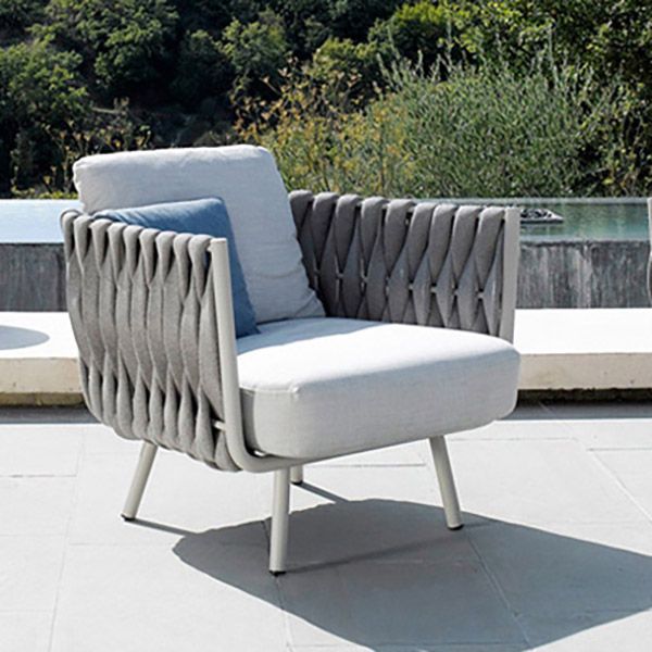 Modern Wicker Patio Sofa No Distressing Outdoor Patio Sofa with Cushions