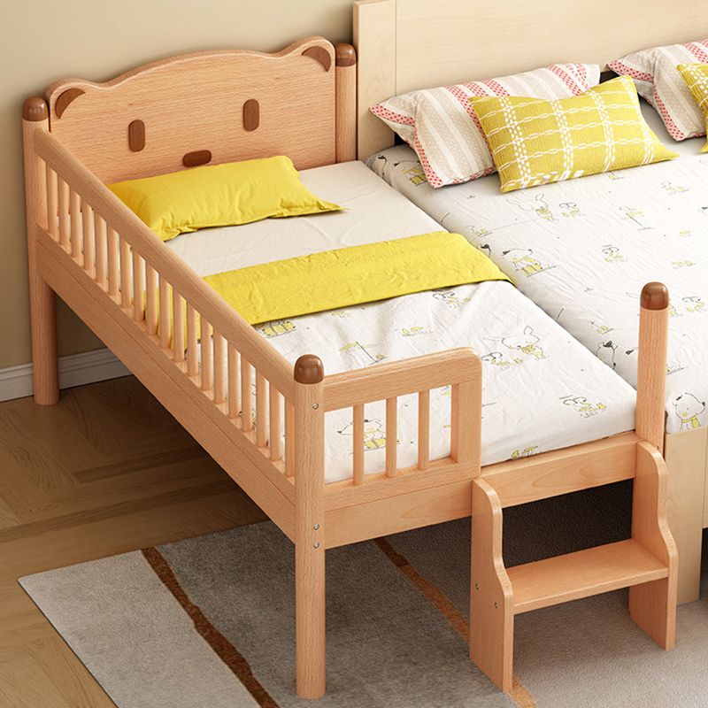 Scandinavian Nursery Crib Washed Natural Baby Crib with Guardrail