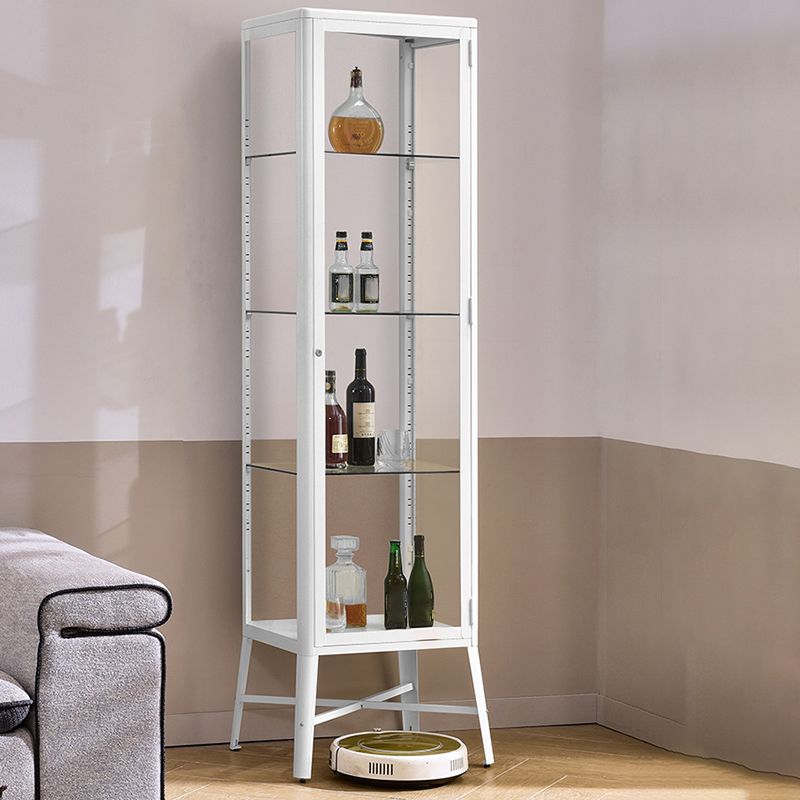 Modern Curio Cabinet Metal Storage Cabinet with Legs for Dining Room