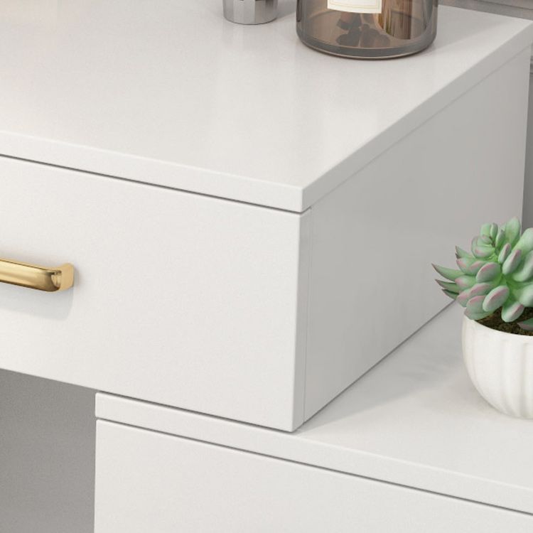 Wooden Vanity Desk in White Modern with Drawers Dressing Table