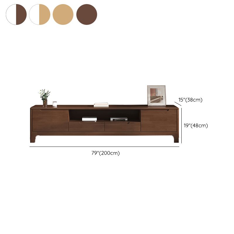 Solid Wood Media Console TV Stand Modern TV Stand Console with Drawers