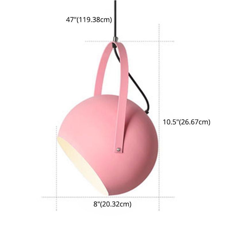 1 Light Ball Hanging Lights Nordic Style Iron Ceiling Fixture with Hanging Cord for Restaurant