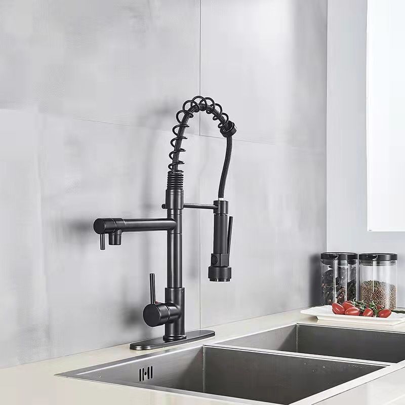 2-Function Kitchen Faucet 2-Handle Pull down Modern Farmhouse Kitchen Faucet