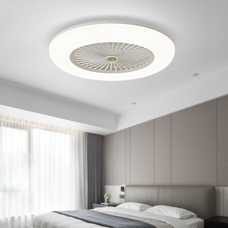 Metal Ceiling Fan Light Modern Style Ceiling Fan Lighting for Dining Room