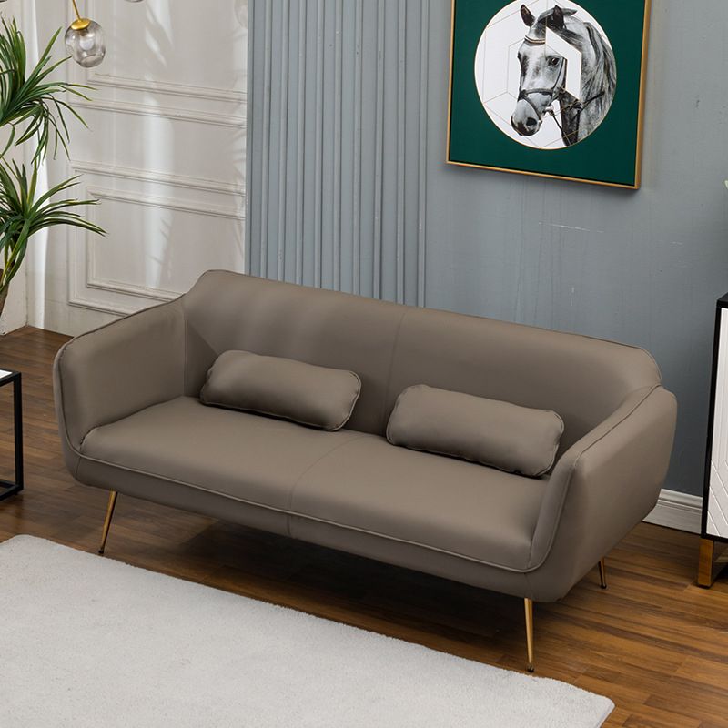 Sofá moderno de cuero moderno de mediados de siglo 31.1 "H Loveseat de brazo inclinado