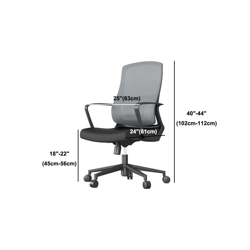 Contemporary Wheels Office Chair Microfiber Black Task Mid-Back Chair