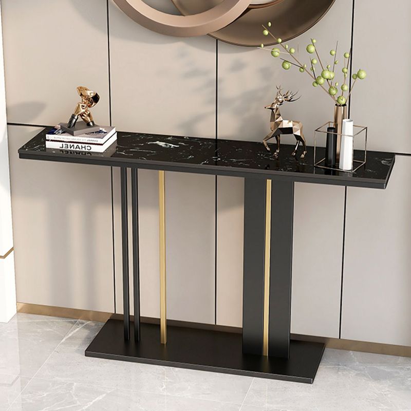 Modern Marble Console Sofa Table Rectangle Stain Resistant End Table for Hall