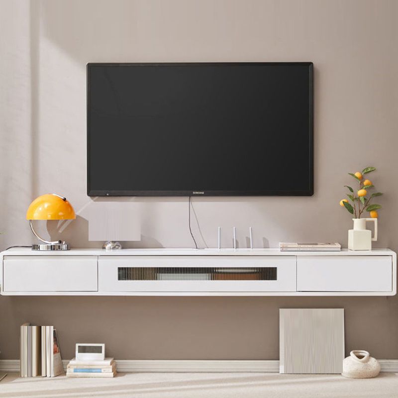 Modern TV Media Console Solid Wood TV Media Stand for Living Room