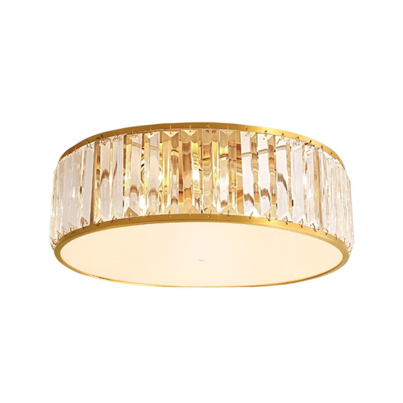 Colonial Style Ceiling Light Simple Flush Mount Ceiling Lamp with Glass Shade for Bedroom