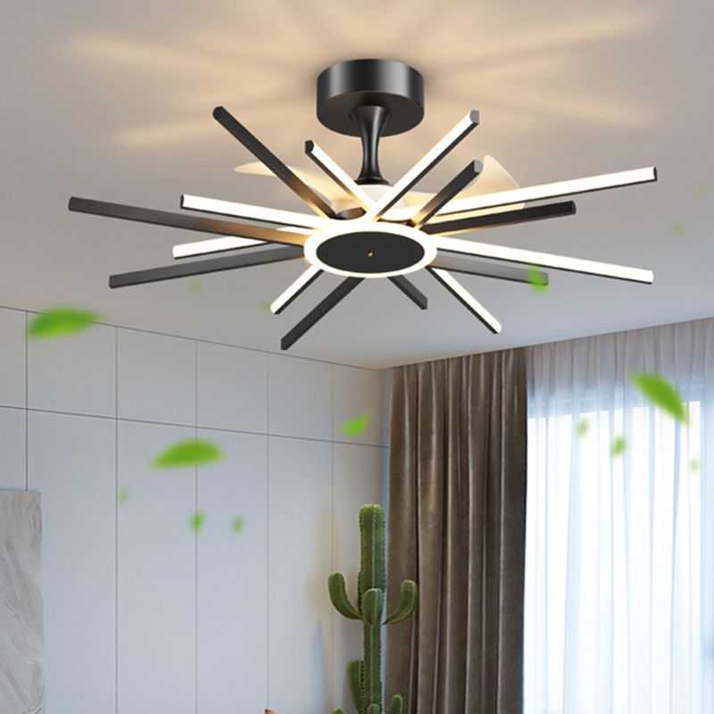 Sphere LED Modern Ceiling Fan Lighting in Black & Gold Contemporary Fan Ceiling