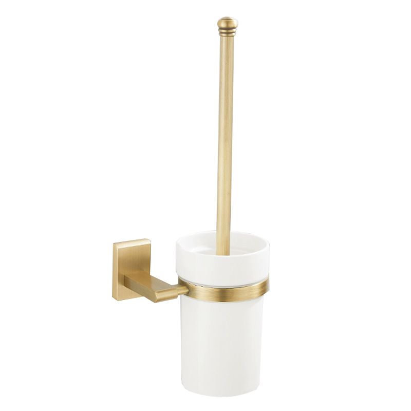 Golden Modern 5-Piece Bathroom Accessory Set Brushed Brass Towel Bar/Paper Holder