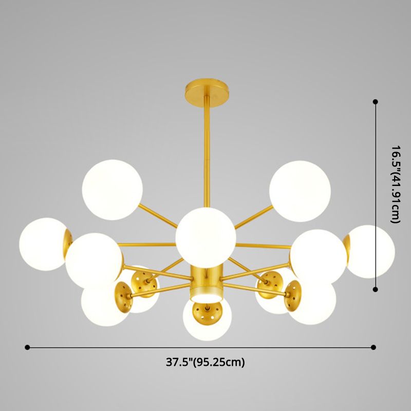 Lustre sphérique clair pendentif de plafond en verre ultra-contemporain pour le salon