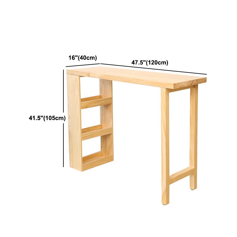 Living Room Cocktail Bar Table Modern Double Pedestal Pub Height Dining Table in Natural