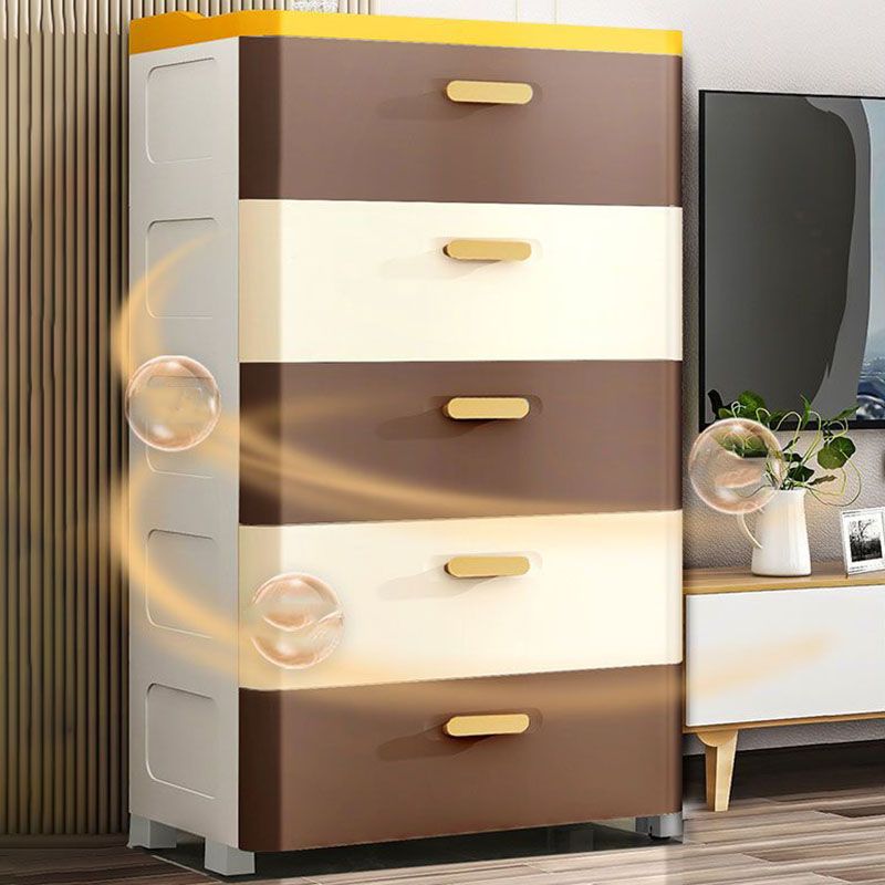 Contemporary Plastic Kids Dressers Vertical Kids Furniture for Bedroom