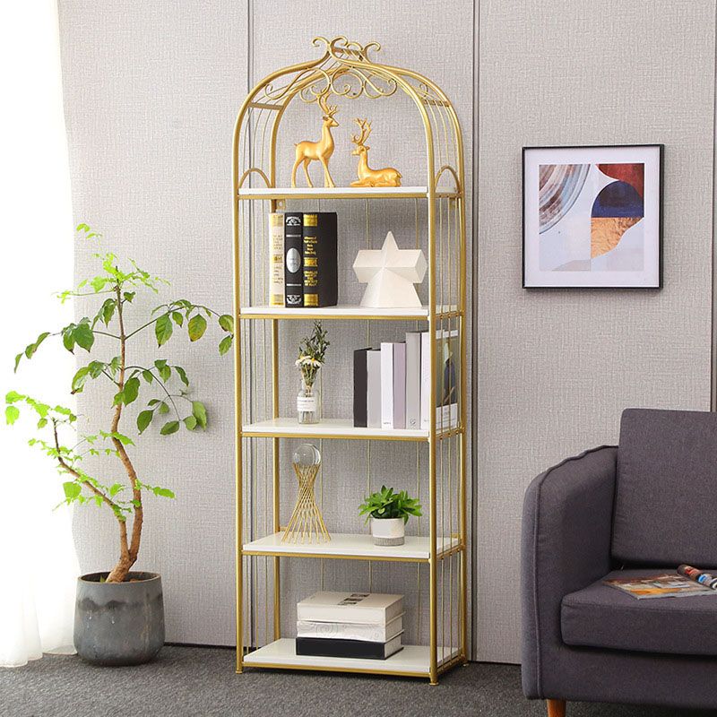 11.8" Wide Contemporary Metal Shelf Bookcase Open Book Shelf