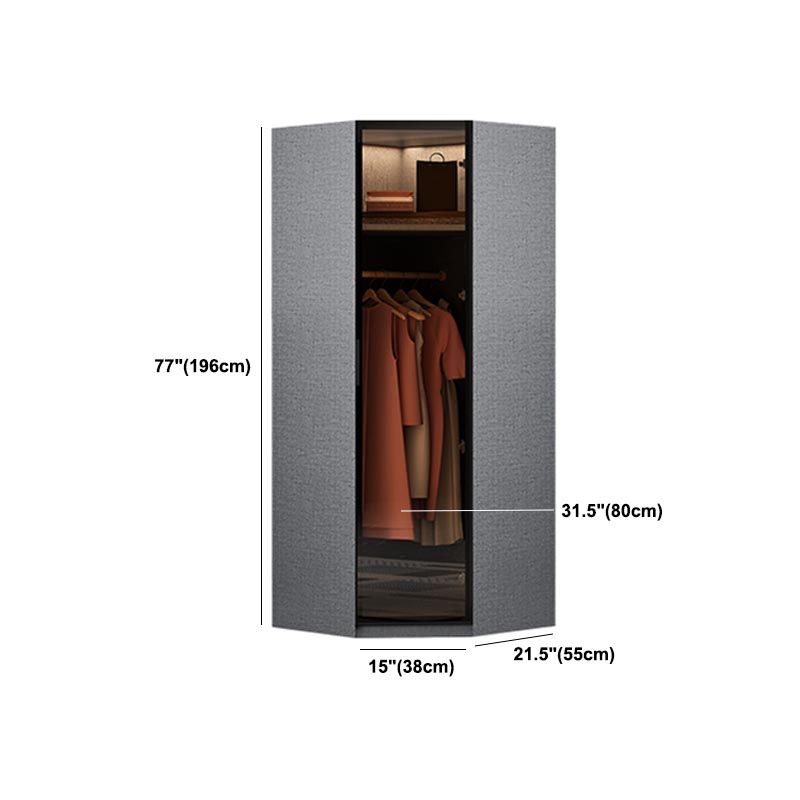 Contemporary Style Glass Wardrobe Soft Close Door Wardrobe Closet for Bedroom